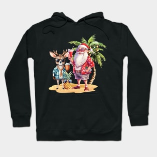 Christmas in July Santa Hawaiian Summer Hoodie